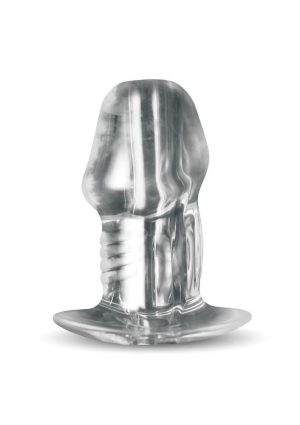 Master Series Dicked Hollow Anal Plug - Medium - Clear