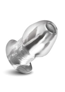 Master Series Dicked Hollow Anal Plug - Large - Clear
