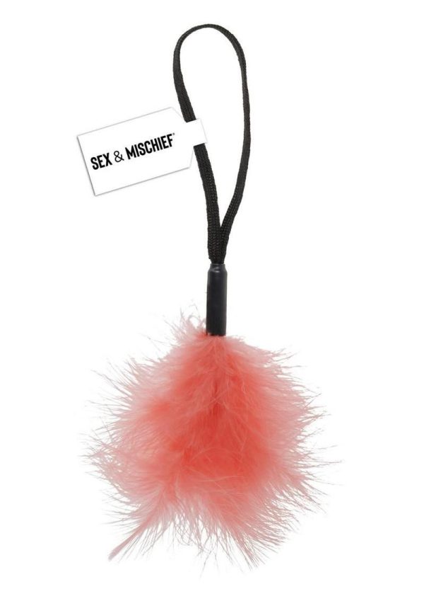 Sex and Mischief Peaches N CreaMe Wrist Feather Tickler - Orange/Black