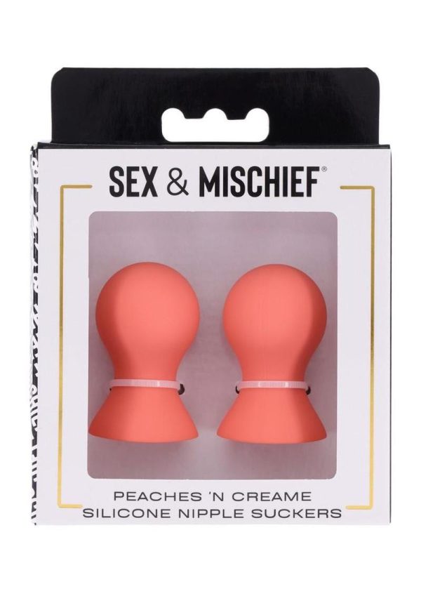 Sex and Mischief Peaches `n CreaMe Silicone Nipple Suckers - Orange