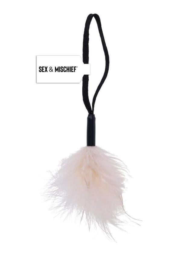 Sex and Mischief Peaches N CreaMe Wrist Feather Tickler - Vanilla/Black