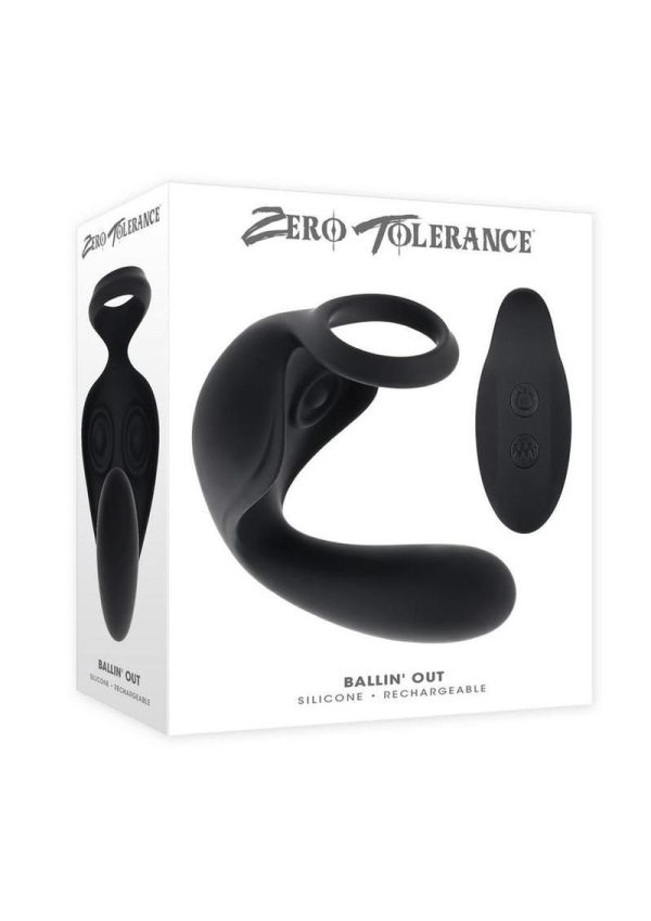 Zero Tolerance Ballin` Out Silicone Rechargeable Prostate Massager with Remote - Black